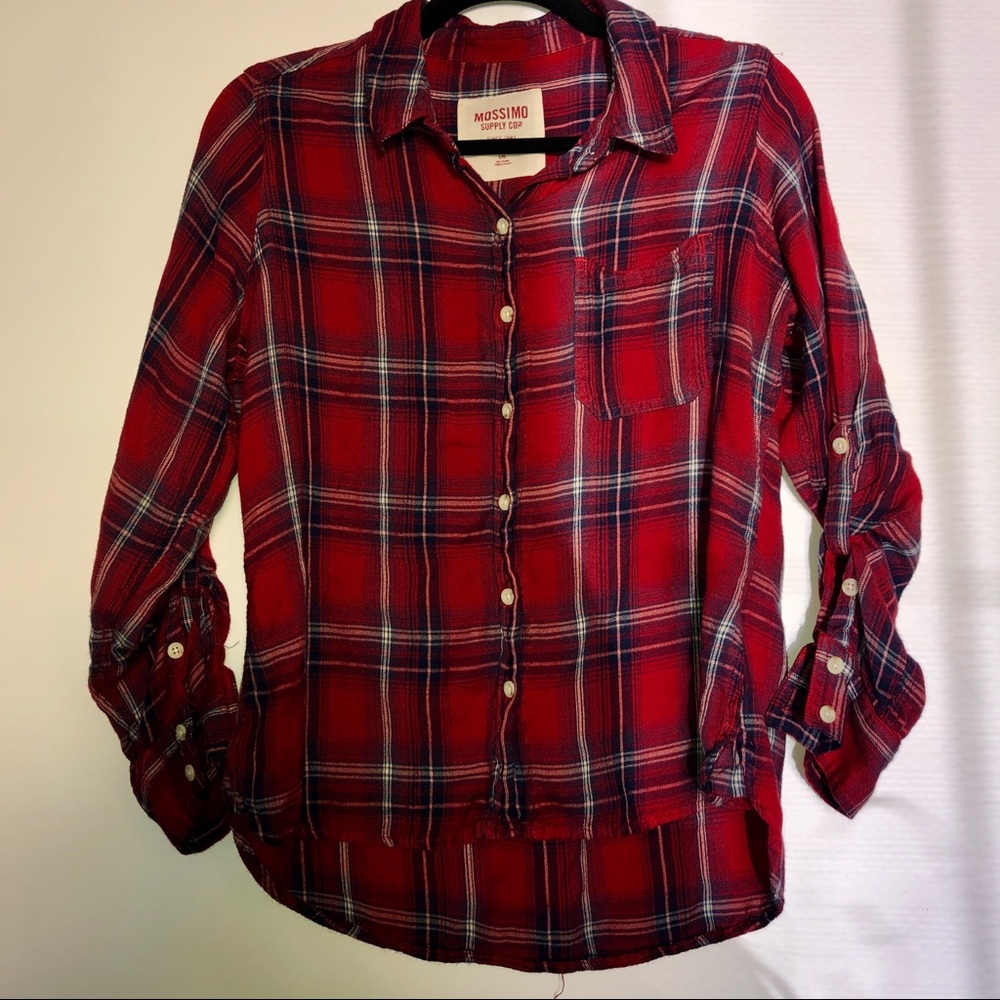 Red plaid button up